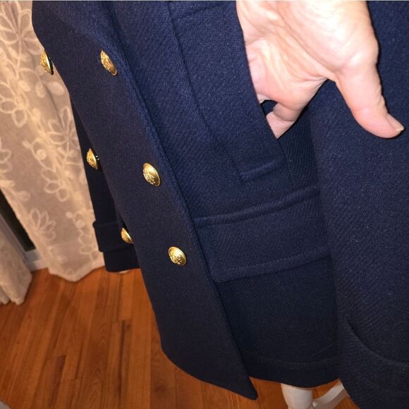 J.Crew Midnight Blue Stadium Cloth Jacket Womens Size 0 - Picture 8 of 12